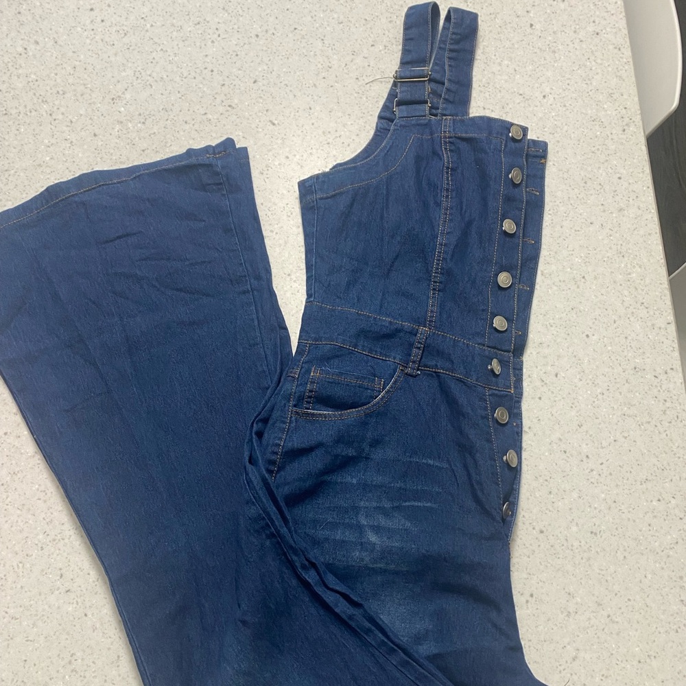 Denim jumpsuit - FLARE bottoms ❤️ - Picture 2 of 11